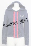 MILK / フロントフリルフードパーカー  紺 T-24-03-03-020-ML-TO-AS-ZT145