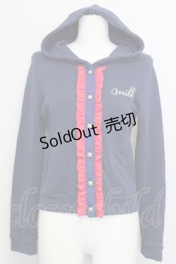 画像1: MILK / フロントフリルフードパーカー  紺 T-24-03-03-020-ML-TO-AS-ZT145