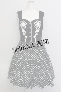 Jane Marple / ドット切替ジャンパースカート  黒 T-24-03-03-028-JM-OP-AS-ZT145