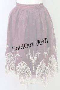 axes femme kawaii / 刺繍スカート  ワイン T-24-03-04-033-AX-SK-AS-OS