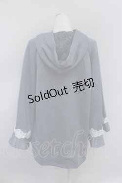 画像2: axes femme / レースデザインパーカー  ブルー T-24-03-04-014-AX-TO-AS-ZT153