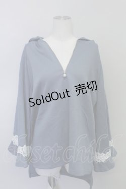 画像5: axes femme / レースデザインパーカー  ブルー T-24-03-04-014-AX-TO-AS-ZT153