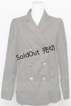 画像1: 【SALE】axes femme / 肩レースロングジャケット M 茶 T-24-03-06-007-AX-JA-SZ-ZT354