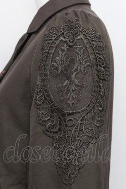 画像3: axes femme / 肩レースロングジャケット M 茶 T-24-03-06-007-AX-JA-SZ-ZT354