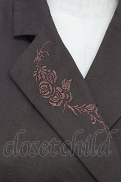 画像5: axes femme / 肩レースロングジャケット M 茶 T-24-03-06-007-AX-JA-SZ-ZT354