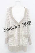 axes femme / ツイードニットカーディガン F ベージュ T-24-03-08-019-AX-TO-SZ-ZT281