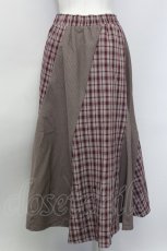 画像2: 【SALE】axes femme /ベルト付チェック柄スカート M ボルドー T-24-03-08-036-AX-SK-SZ-ZT233 (2)