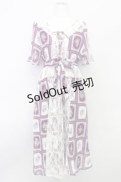 画像1: 【SALE】axes femme / フルーツアート柄ワンピース  パープルワイン T-24-03-13-025-AX-OP-AS-ZT412