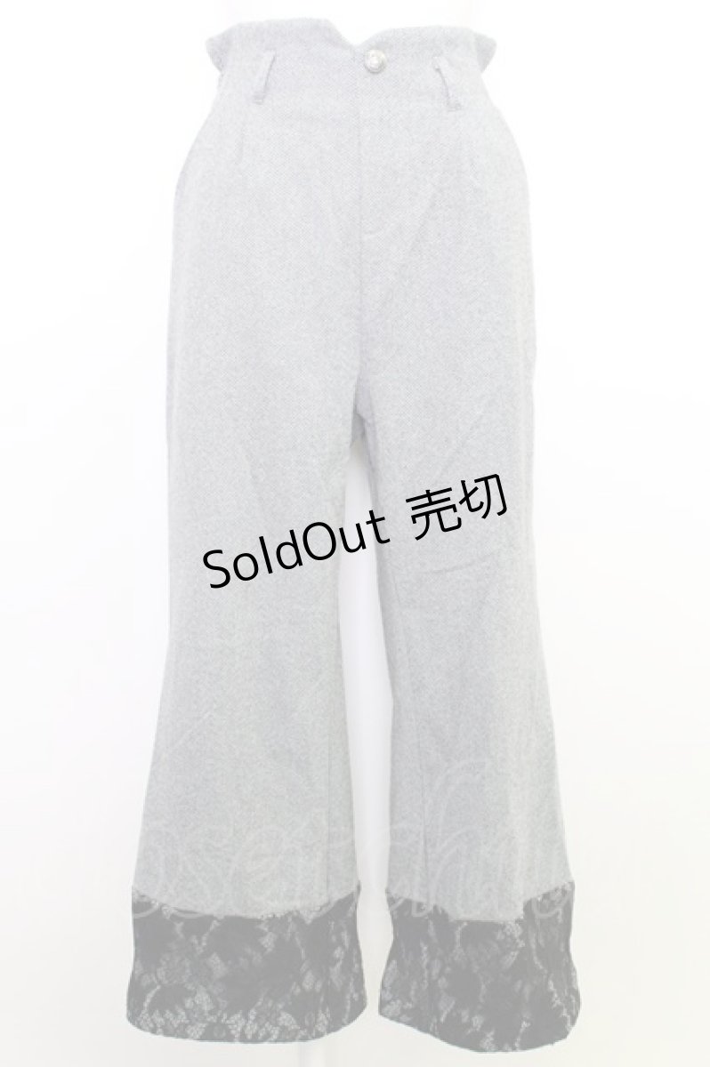 画像1: 【SALE】axes femme / ヘリンボーン柄カットパンツ M グレー T-24-03-14-026-AX-PA-SZ-ZT040 (1)