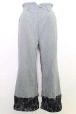 画像1: 【SALE】axes femme / ヘリンボーン柄カットパンツ M グレー T-24-03-14-026-AX-PA-SZ-ZT040 (1)