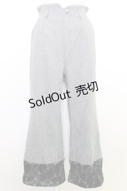 画像1: 【SALE】axes femme / ヘリンボーン柄カットパンツ M グレー T-24-03-14-026-AX-PA-SZ-ZT040