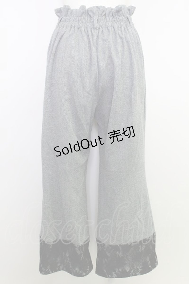画像2: 【SALE】axes femme / ヘリンボーン柄カットパンツ M グレー T-24-03-14-026-AX-PA-SZ-ZT040 (2)