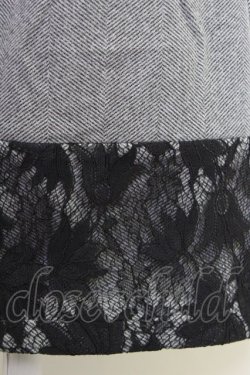 画像3: axes femme / ヘリンボーン柄カットパンツ M グレー T-24-03-14-026-AX-PA-SZ-ZT040