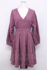 画像1: 【SALE】axes femme POETIQUE /Vネックフィッシュテールワンピース M ワイン T-24-03-15-042-AX-OP-SZ-ZH (1)