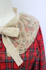 画像5: 【SALE】Swankiss / チェックレースレイヤードワンピース  赤 T-24-03-16-032-CA-OP-UT-ZT310 (5)