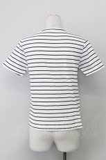 画像2: 【SALE】E hyphen world gallery / 20/-OE天竺UネックTシャツ  シロ×クロ T-24-03-19-027-LO-TS-IG-ZT414 (2)