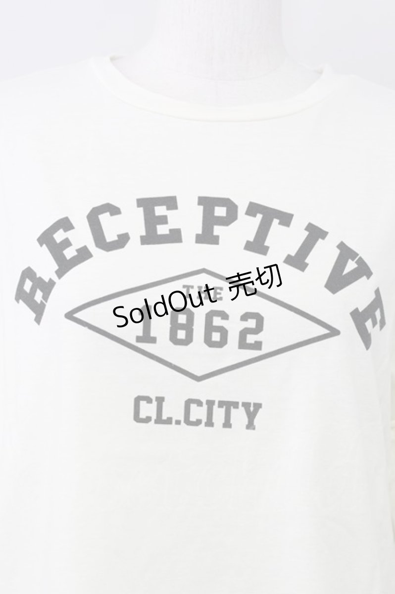 画像3: 【SALE】E hyphen world gallery PEACE / フリルスリーブカレッジプリントTシャツ  アイボリー T-24-03-19-028-LO-TO-IG-ZT414 (3)