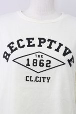画像3: 【SALE】E hyphen world gallery PEACE / フリルスリーブカレッジプリントTシャツ  アイボリー T-24-03-19-028-LO-TO-IG-ZT414 (3)