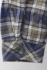 画像3: 【SALE】E hyphen world gallery / ネルシャツワンピース  カーキ×ネイビー T-24-03-19-040-LO-OP-IG-ZT415 (3)