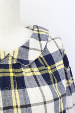 画像3: 【SALE】E hyphen world gallery MANIA / チェックプルブラウス  アイボリー×ネイビーチェック T-24-03-19-011-LO-TO-IG-ZT413 (3)