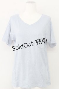E hyphen world gallery PEACE / フロントポケットTシャツ  サックス T-24-03-19-012-LO-TS-IG-ZT413