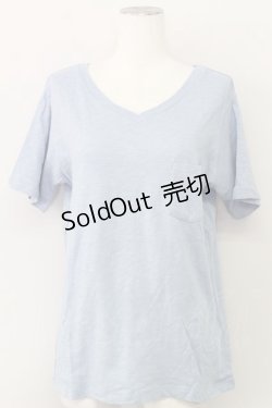 画像1: E hyphen world gallery PEACE / フロントポケットTシャツ  サックス T-24-03-19-012-LO-TS-IG-ZT413