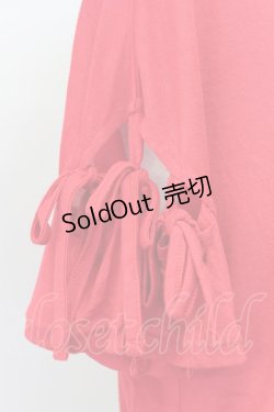 画像4: E hyphen world gallery PEACE / レースアップスリーブプルオーバー  アカ T-24-03-19-018-LO-TO-IG-ZT413