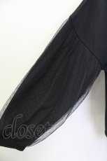 画像3: 【SALE】E hyphen world gallery PEACE / ドットチュールスリーブプルオーバー  クロ T-24-03-19-002-LO-TO-IG-ZT413 (3)