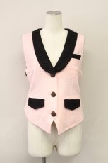 画像1: 【SALE】MALKOMALKA / /ラメ織ベスト  ピンク×黒 T-24-03-20-022-PU-JA-IW-ZT389 (1)