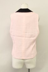 画像2: 【SALE】MALKOMALKA / /ラメ織ベスト  ピンク×黒 T-24-03-20-022-PU-JA-IW-ZT389 (2)