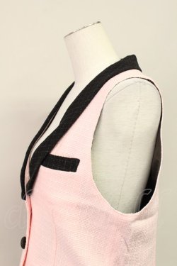 画像4: MALKOMALKA / /ラメ織ベスト  ピンク×黒 T-24-03-20-022-PU-JA-IW-ZT389