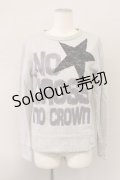 ALGONQUINS / TOP/星レース付英字ｐｔトレーナー  グレー T-24-03-20-023-AL-TO-IW-ZT389