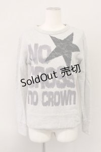 ALGONQUINS / TOP/星レース付英字ｐｔトレーナー  グレー T-24-03-20-023-AL-TO-IW-ZT389