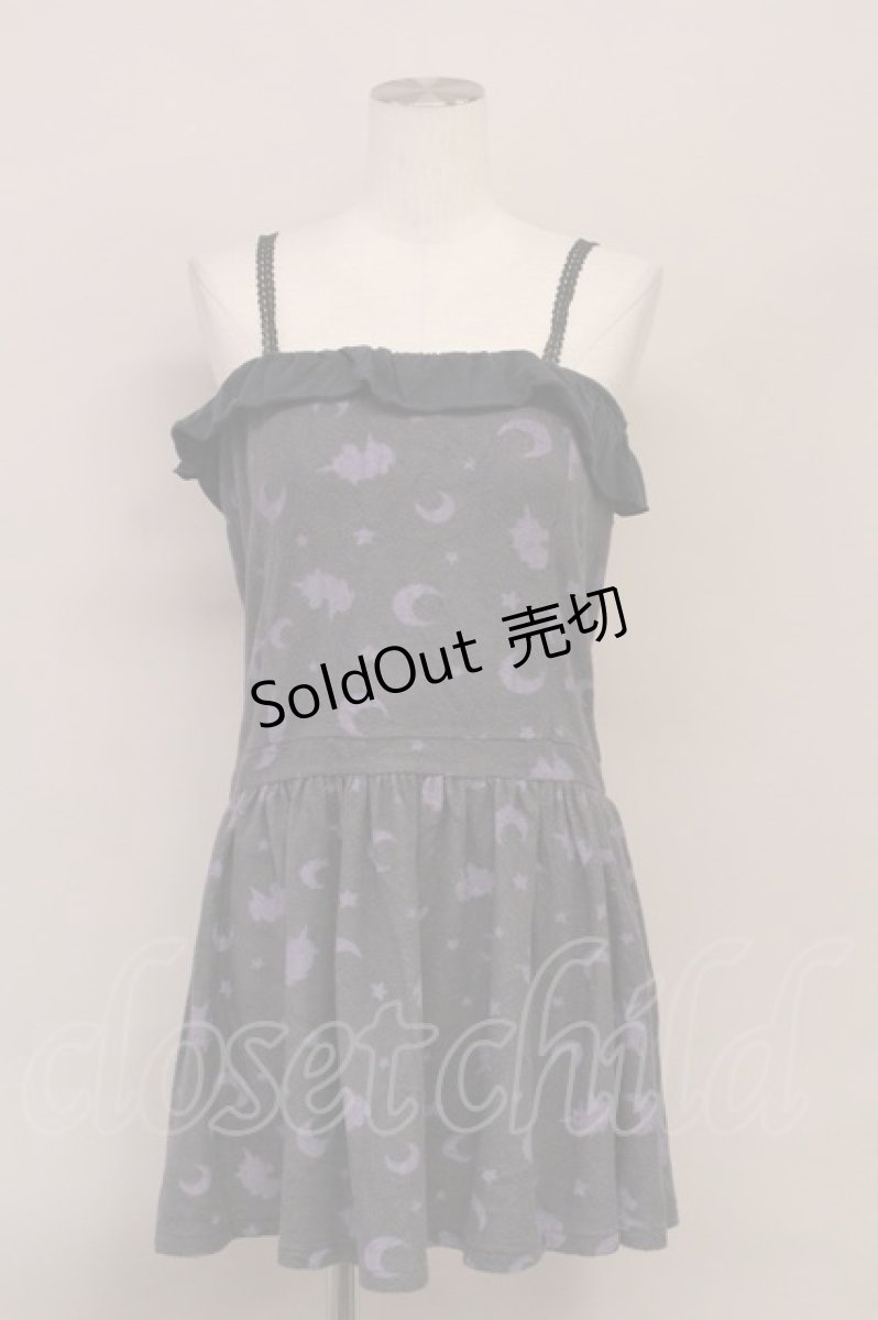 画像1: 【SALE】Candy Stripper //ナイトスカイユニコーンプリントキャミワンピ  グレー×ラベンダー T-24-03-20-029-PU-OP-IW-ZT389 (1)
