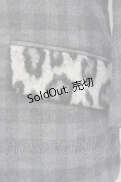 画像3: Sixh / /チェック&ヒョウ柄ジャケット  グレー T-24-03-20-008-HN-JA-IW-ZT-C044