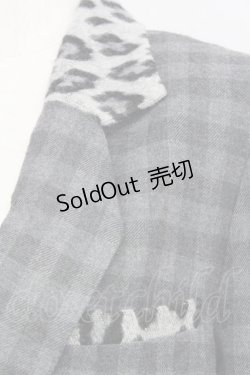 画像4: Sixh / /チェック&ヒョウ柄ジャケット  グレー T-24-03-20-008-HN-JA-IW-ZT-C044