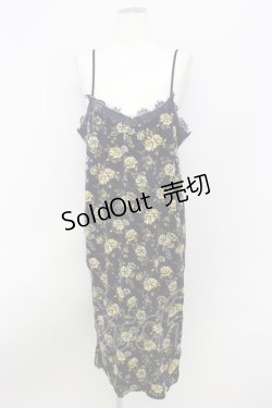 画像1: 【SALE】E hyphen world gallery HARU / ローズベロアキャミワンピース  クロ T-24-03-21-025-LO-OP-IG-ZT354