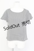【SALE】E hyphen world gallery PEACE / ストライプフリルトップス  クロ T-24-03-21-009-LO-TO-IG-ZT127