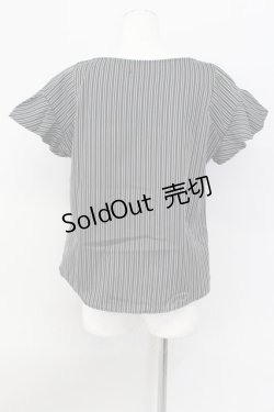 画像2: 【SALE】E hyphen world gallery PEACE / ストライプフリルトップス  クロ T-24-03-21-009-LO-TO-IG-ZT127