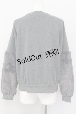 画像2: 【SALE】E hyphen world gallery PEACE / ファースリーブプルオーバー  グレー T-24-03-21-010-LO-TO-IG-ZT127