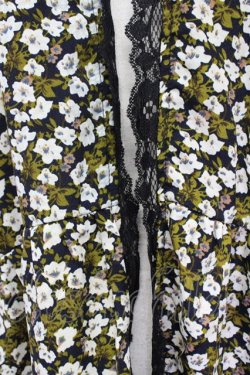 画像3: E hyphen world gallery PEACE / レーストリミング花柄ガウン  クロ×ブラウン T-24-03-21-011-LO-TO-IG-ZT127