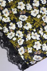 画像4: 【SALE】E hyphen world gallery PEACE / レーストリミング花柄ガウン  クロ×ブラウン T-24-03-21-011-LO-TO-IG-ZT127 (4)