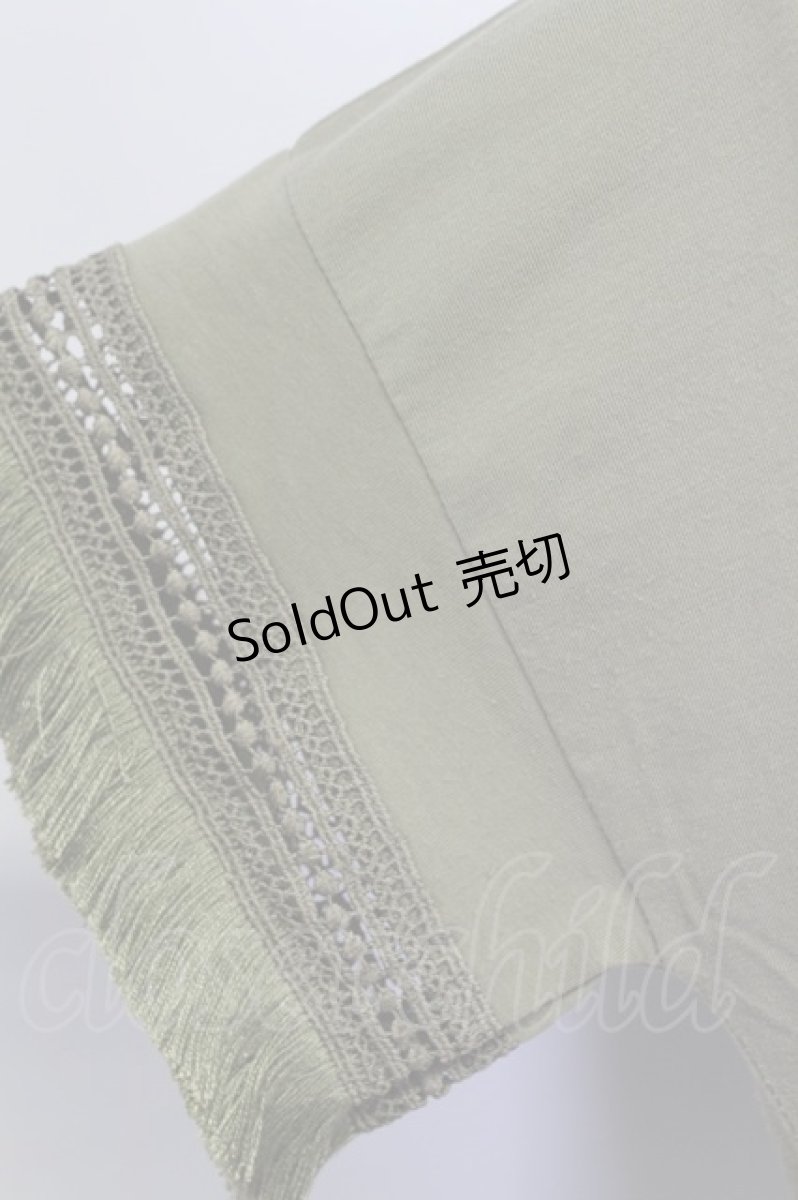 画像3: 【SALE】E hyphen world gallery PEACE / 袖フリンジプルオーバー  オリーブ T-24-03-21-015-LO-TO-IG-ZT127 (3)