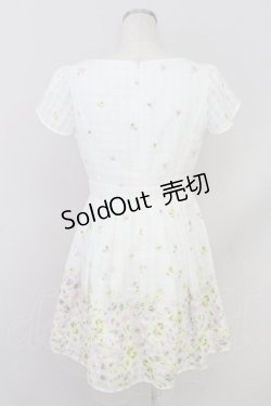 画像2: LODISPOTTO / シアーチェック切替ワンピース  白 T-24-06-06-036-LO-OP-SZ-ZT015