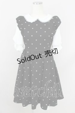 画像1: mille fille closet by LODISPOTTO / ハートワンピース  黒ｘ白 T-24-06-06-017-LO-OP-SZ-ZT034