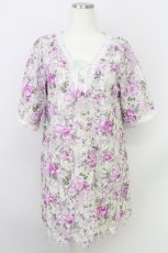 画像1: axes femme /花総レースチュニ M 紫 T-24-06-09-023-AX-OP-SZ-ZT415 (1)