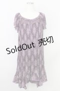 axes femme /オーナメント柄イレヘムワンピース M パープル T-24-06-09-030-AX-OP-SZ-ZT061
