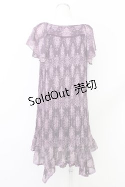 画像2: axes femme /オーナメント柄イレヘムワンピース M パープル T-24-06-09-030-AX-OP-SZ-ZT061