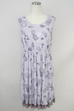 画像1: axes femme POETIQUE /プリントチュールワンピース  ラベンダー T-24-06-11-019-AX-OP-AS-ZT072