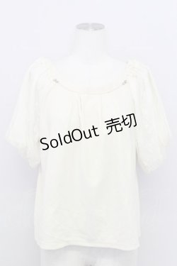 画像1: axes femme / 袖レースオフショルプルオーバー M ベージュ T-24-06-13-024-AX-TO-SZ-ZT300